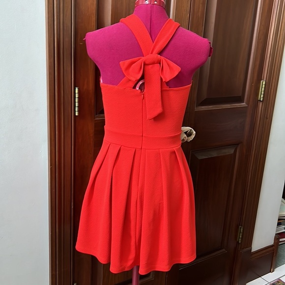 Just me Dress mini skater style Halter dress sleeveless Orange NWOT Sz S - Picture 9 of 14
